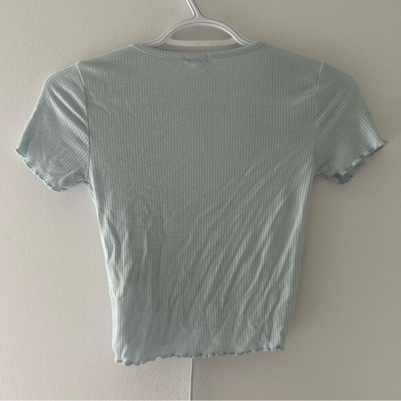 Garage Baby  Blue Vacation Rauche Top - Picture 2 of 4